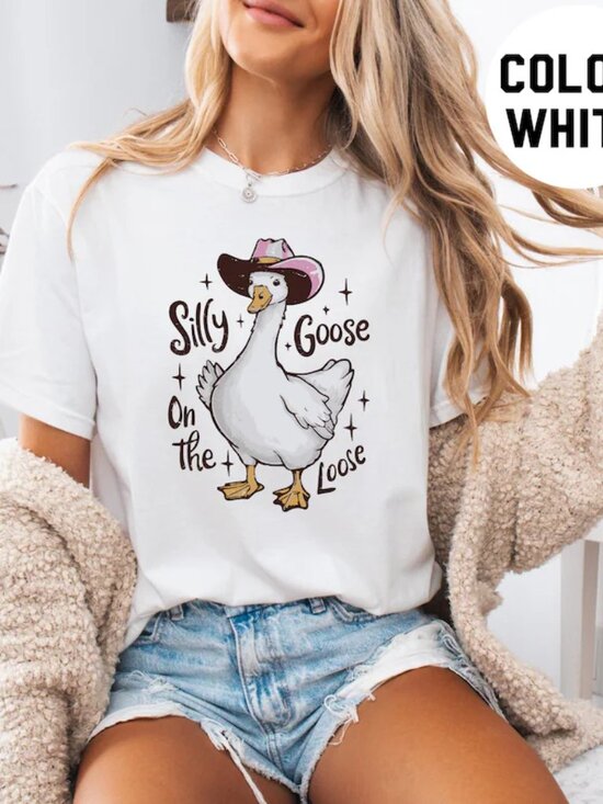 Bradley M Other - Goose Shirt, Silly Goose On The Loose, Funny Cowgirl Shirt